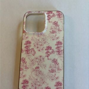 Casemate Floral toile Pattern I-Phone 14 Pro Max Case - Cream and Pink